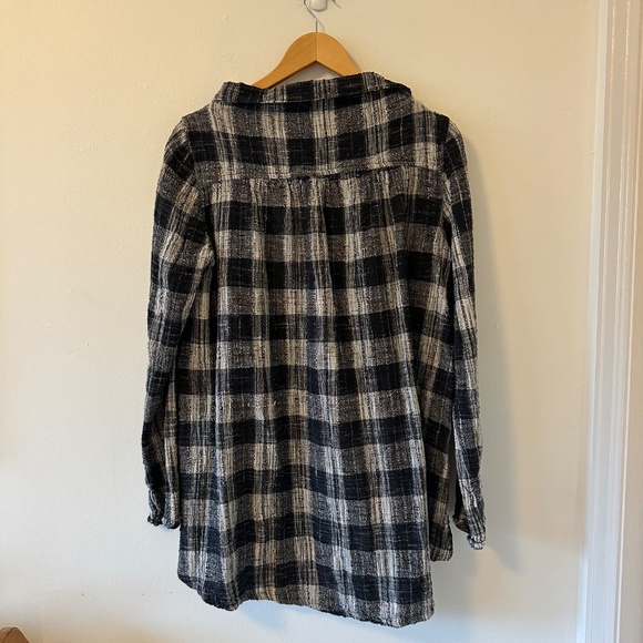 Free People Walk in the Park Plaid Cowl Neck Tunic | Size Large - Picture 5 of 9